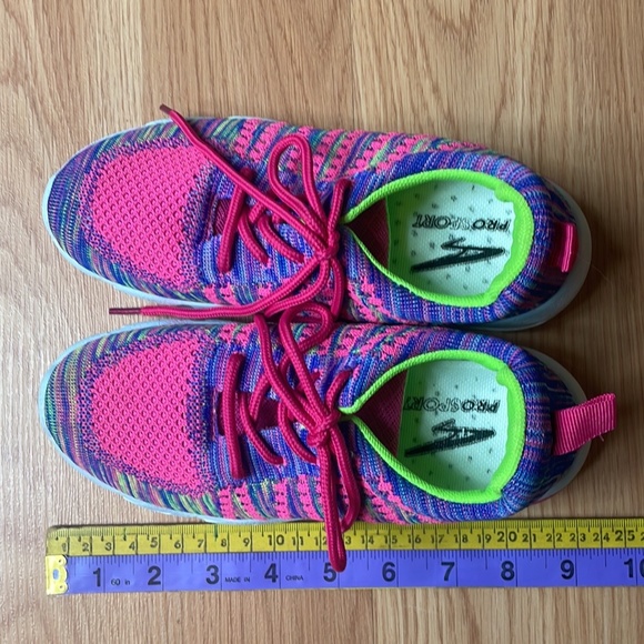 Pro Sport Girls Sport Shoes, Sneakers, Size 2, Color: hot-pink/neon-green, multi - Picture 9 of 9